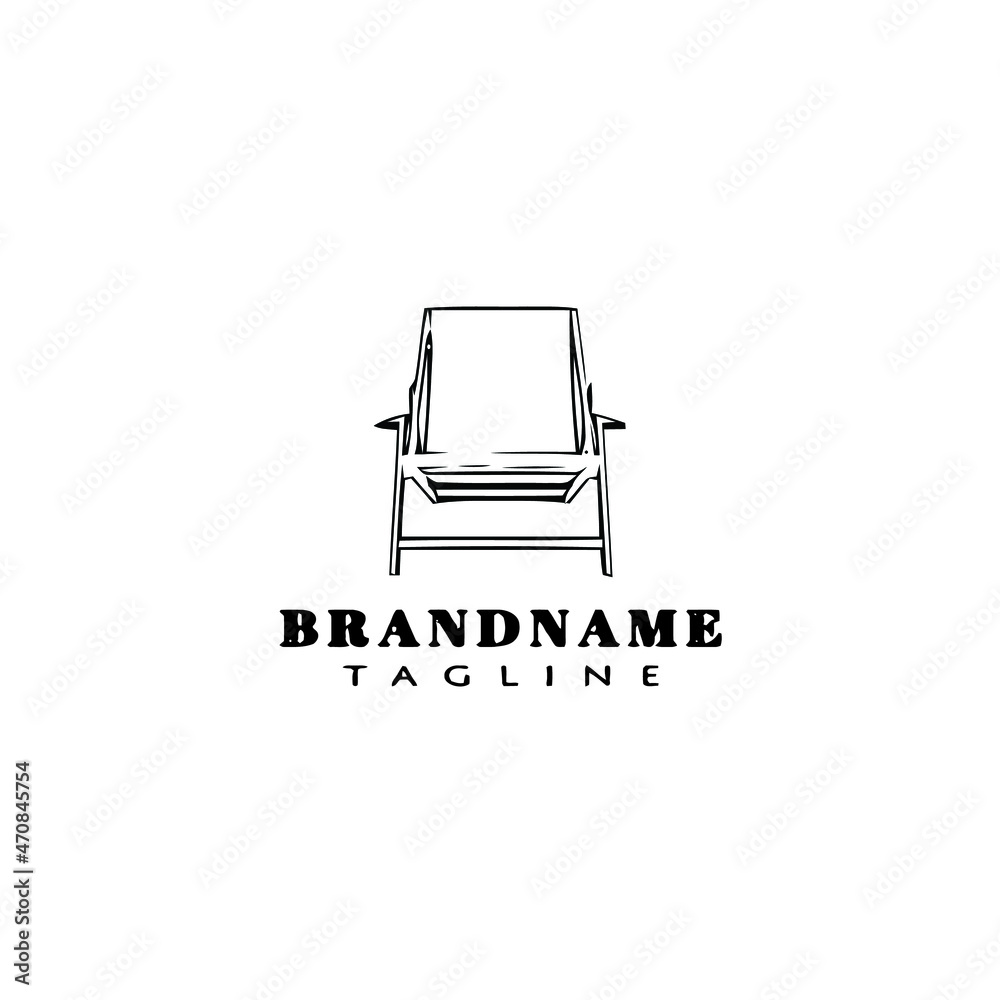 deck chair logo cartoon icon design template black isolated vector deck chair logo cartoon icon design template black isolated vector