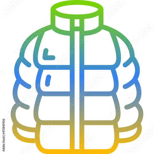 puffer coat gradient icon