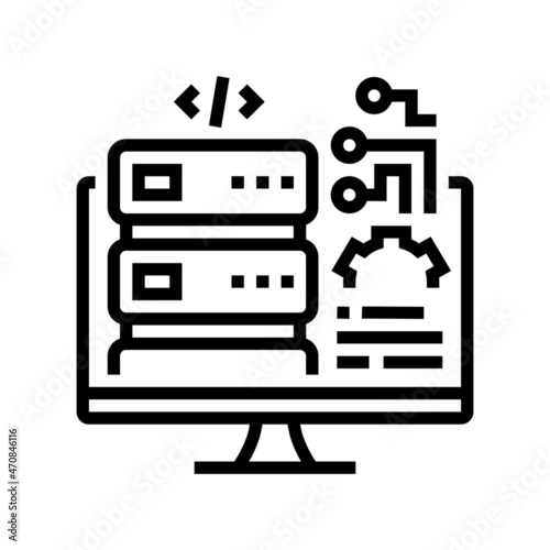server software line icon vector. server software sign. isolated contour symbol black illustration