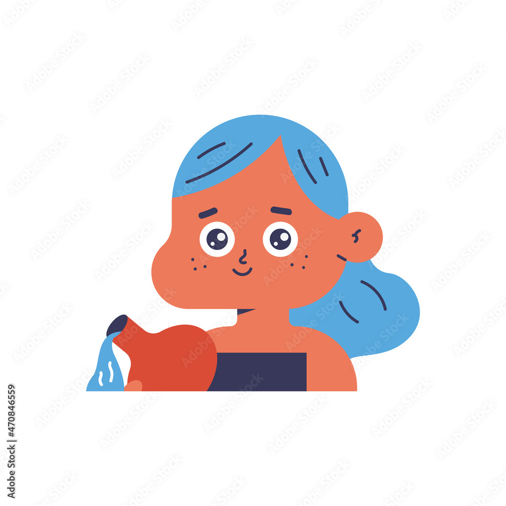 Aquarius zodiac sign vector cartoon character isolated on a white background. Aquarius zodiac sign vector cartoon character isolated on a white background.