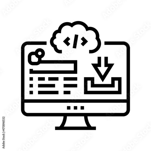 platform software line icon vector. platform software sign. isolated contour symbol black illustration