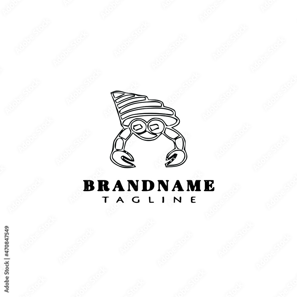 Fototapeta premium hermit crab logo icon design template vector illustration