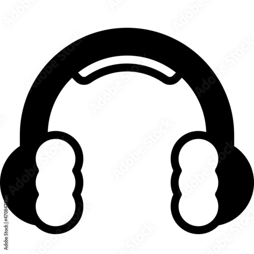 earmuff solid line icon