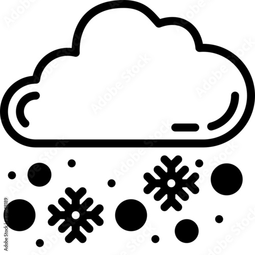 snowy solid line icon