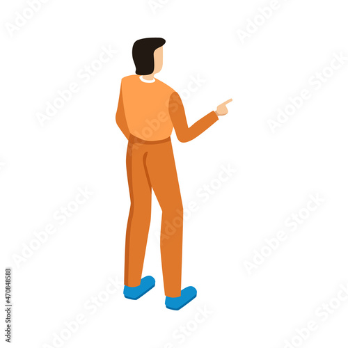 Full-length Person Design. Graphic Human Back View. Vector illustration