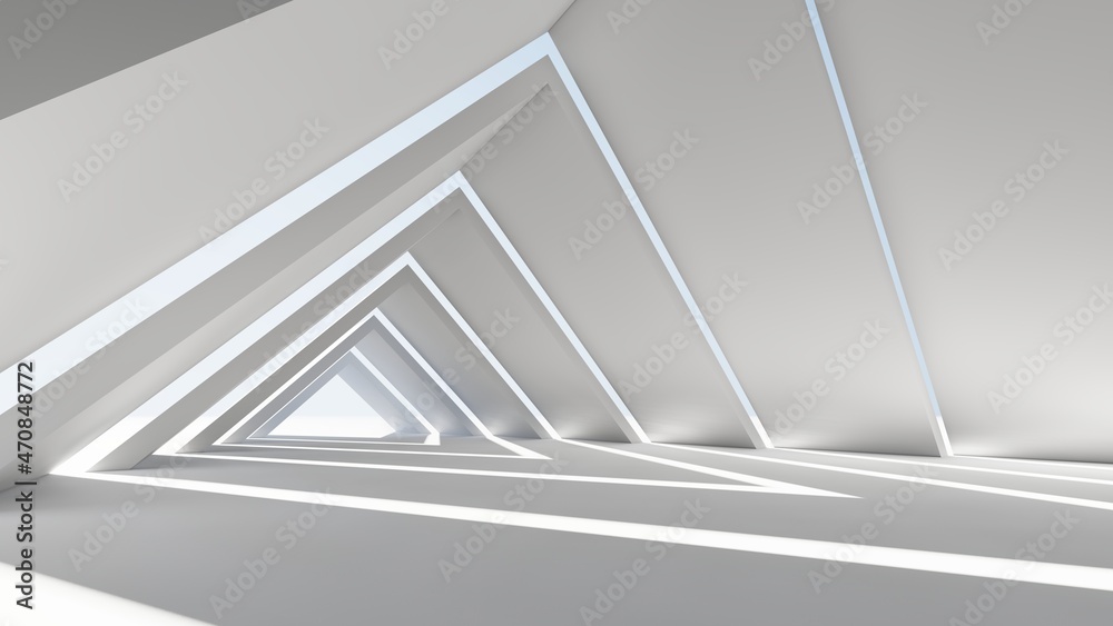 Fototapeta premium Architecture background geometric arched interior 3d render