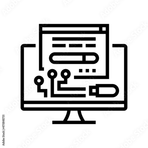 driver software line icon vector. driver software sign. isolated contour symbol black illustration