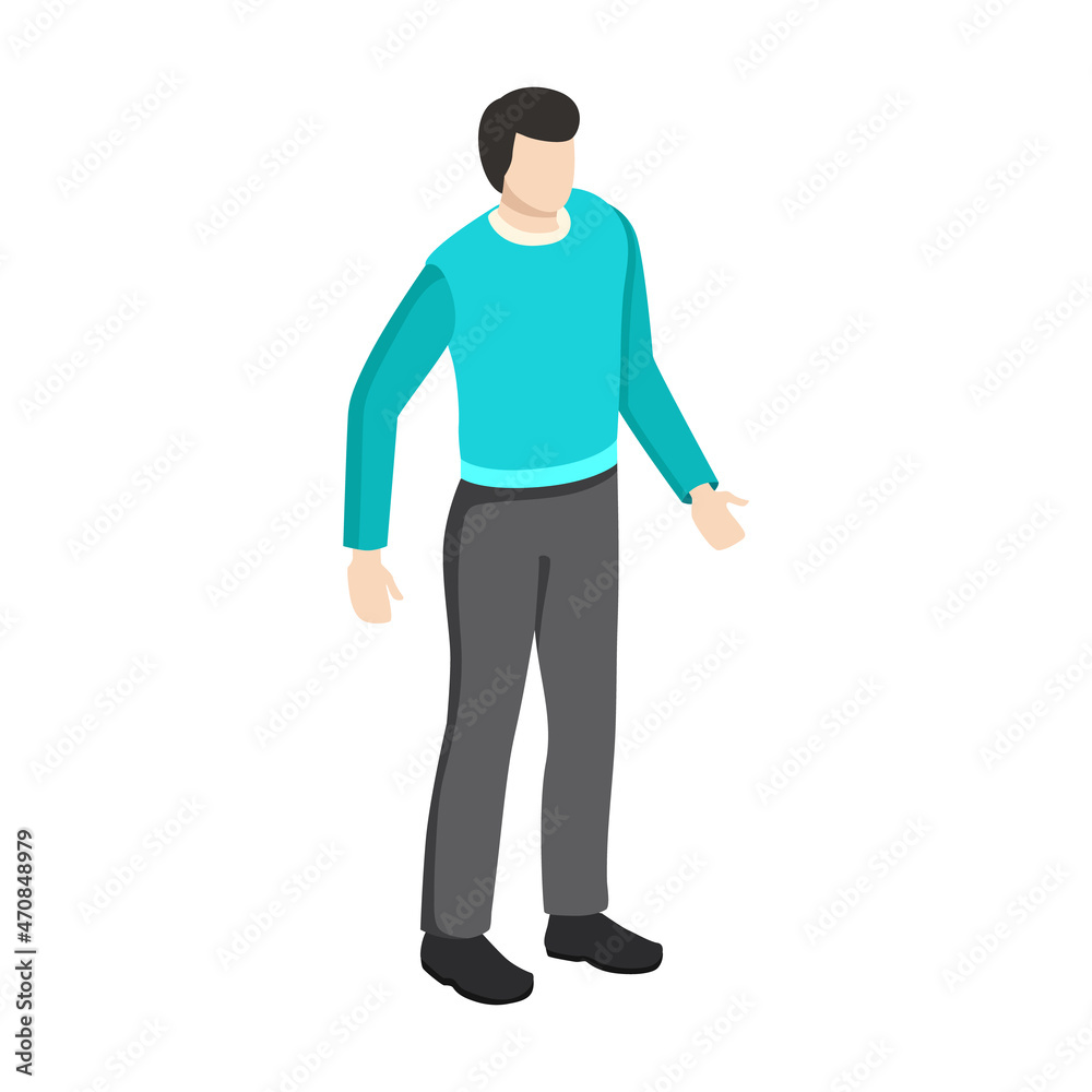 Man Standing. Isolated Concept of Person. Human on White Background. Vector illustration Man Standing. Isolated Concept of Person. Human on White Background. Vector illustration