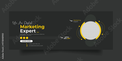 Digital marketing facebook cover social media post and web banner template