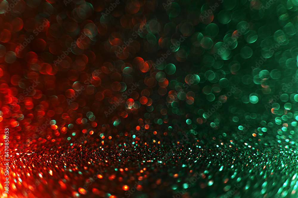 Abstract Christmas traditional green and red gradient glitter