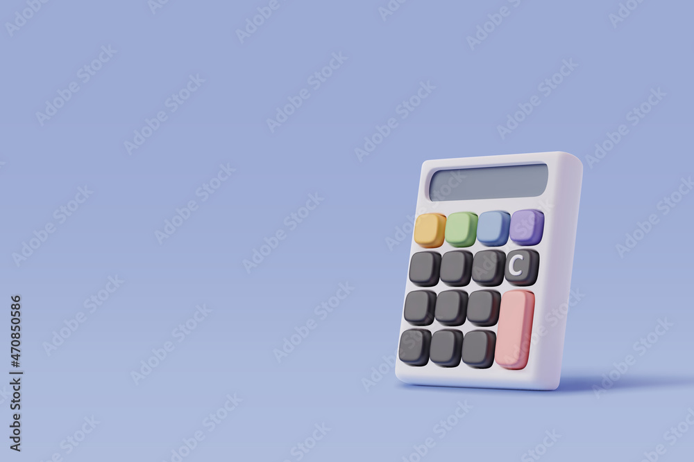 Vector Illustration of 3D Realistic calculator icon isolated. - obrazy, fototapety, plakaty 