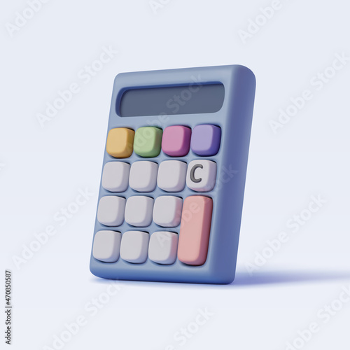 Vector Illustration of 3D Realistic calculator icon isolated.