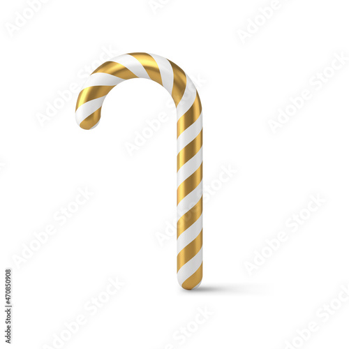 Realistic Christmas candy cane twisted striped ornamental festive sweet delicious vector