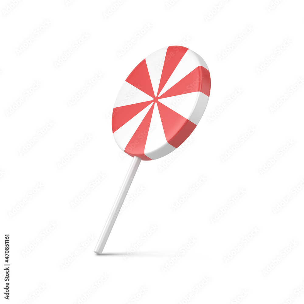 Twisted glossy lollipop red and white stripe stick for Christmas tree decor Xmas vector illustration Twisted glossy lollipop red and white stripe stick for Christmas tree decor Xmas vector illustration