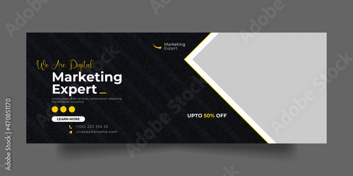 Digital marketing facebook cover social media post and web banner template