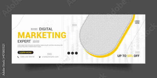 Digital marketing facebook cover social media post and web banner template
