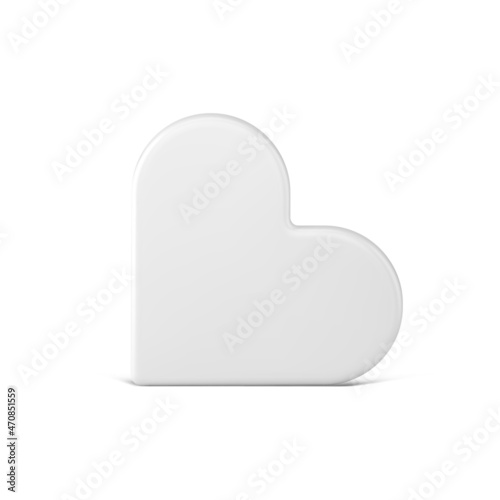 Elegant tenderness white heart shape toy decorative design for celebrating Valentines holiday vector