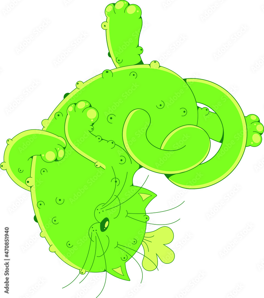 Naklejka premium cat cucumber