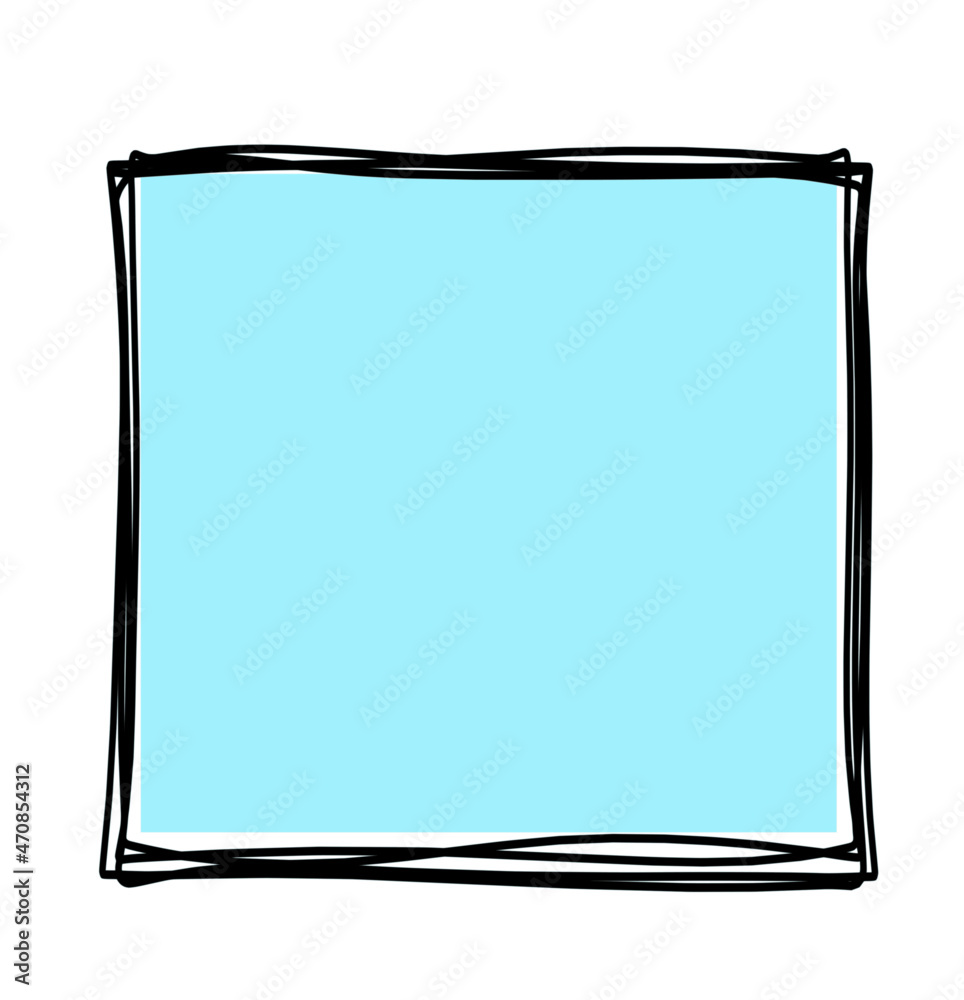 Abstract color square as line drawing on white as background. Vector