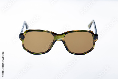  Classic sunglasses view on white background.Vintage sunglasses. 