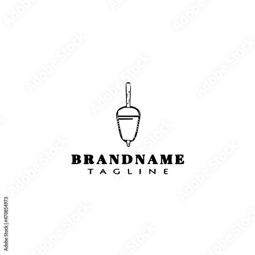 fishing float logo cartoon design icon template black isolated