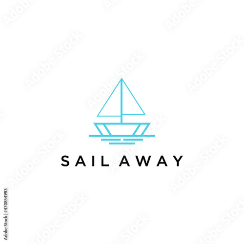 sailway canoe boat sea ocean luxury transportation template 