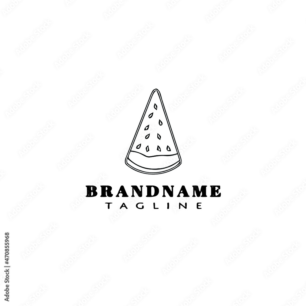 Fototapeta premium watermelon logo cartoon template icon design black vector illustration