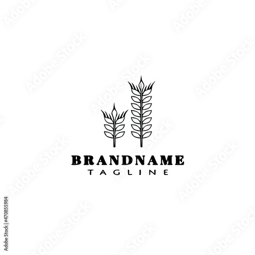 wheat stalk cartoon logo icon design template vector