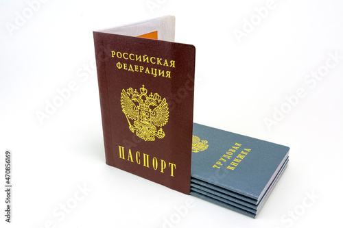 Russian documents. Russian passport. Work book, employment record, a document to record work experience. Translation Labor Book.