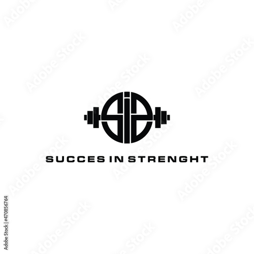 succes in strenght circle shape identity template 