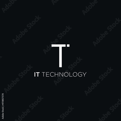 IT technology initials letters simple design template  photo