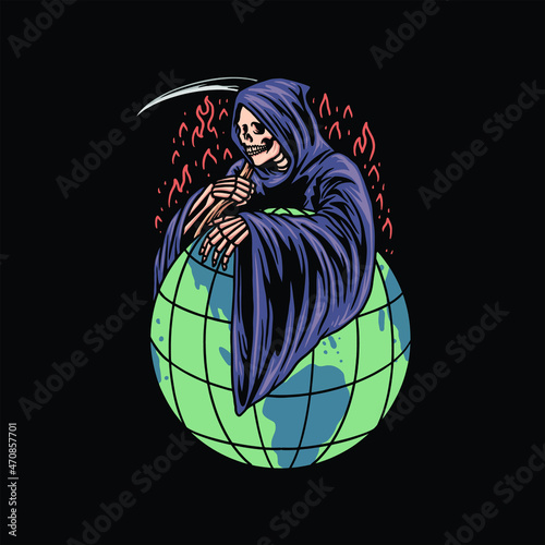 grim reaper illustration vector design