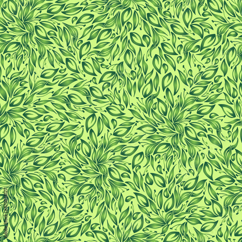 Abstract seamless green pattern. Vector monochrome background