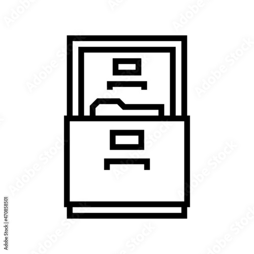 filing cabinet line icon vector. filing cabinet sign. isolated contour symbol black illustration