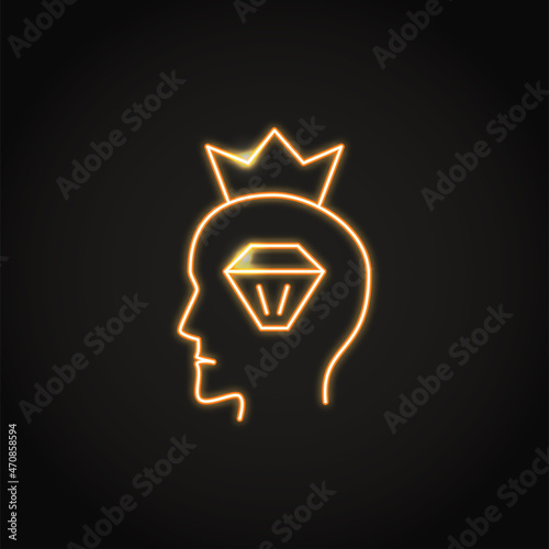 Neon narcissistic personality disorder icon in line style