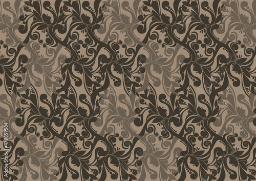 Seamless pattern. endless floral ornaments in vintage style.