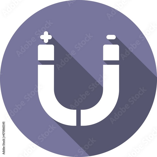 Magnet Glyph Circle Vector Icon Design