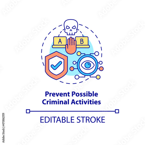 Wallpaper Mural Prevent possible criminal activities concept icon. Safety in office. Employee monitoring abstract idea thin line illustration. Vector isolated outline color drawing. Editable stroke Torontodigital.ca