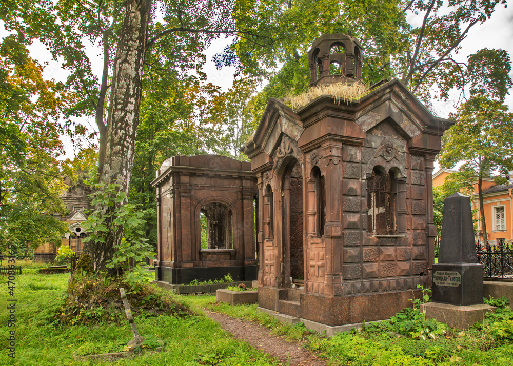 Nikolskoe (Nicholas) cemetery of Alexander Nevsky lavra in Saint Petersburg. Russia