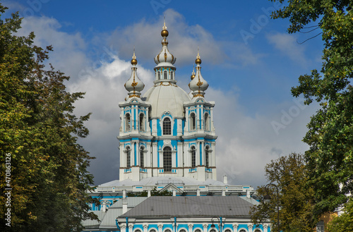 Smolny cathedral - Resurrection of Christ church in Saint Petersburg. Russia photo