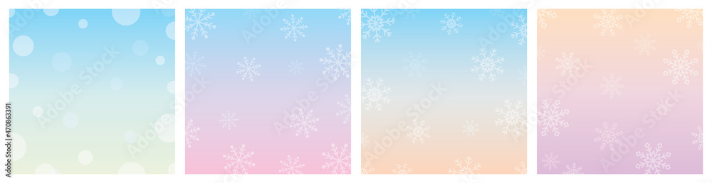 Sweet pastel gradient winter color tone with snowflakes square background illustration vector Sweet pastel gradient winter color tone with snowflakes square background illustration vector