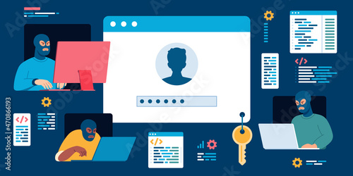 Backdoor flat vector illustration, product, embedded device