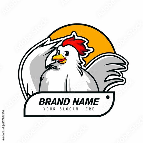 Chicken Logo Mascot Brand Illustration Vector For Food, Restaurant, Eatery, Farm or Anything
