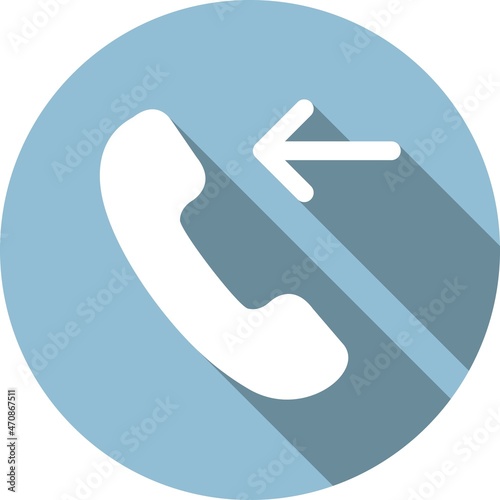 Incoming Call Glyph Circle Vector Icon Design