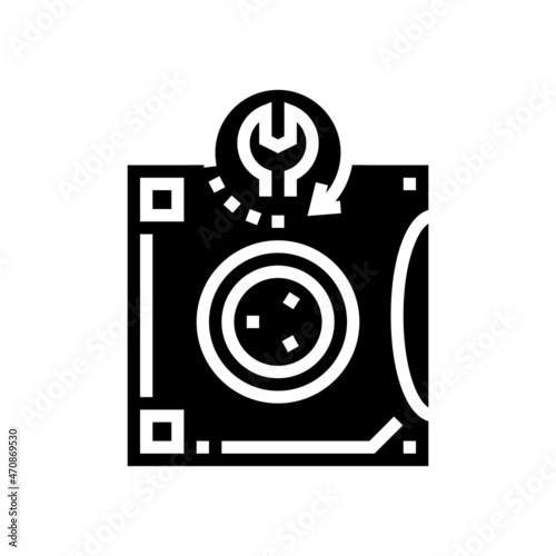 tape backup restore services glyph icon vector. tape backup restore services sign. isolated contour symbol black illustration
