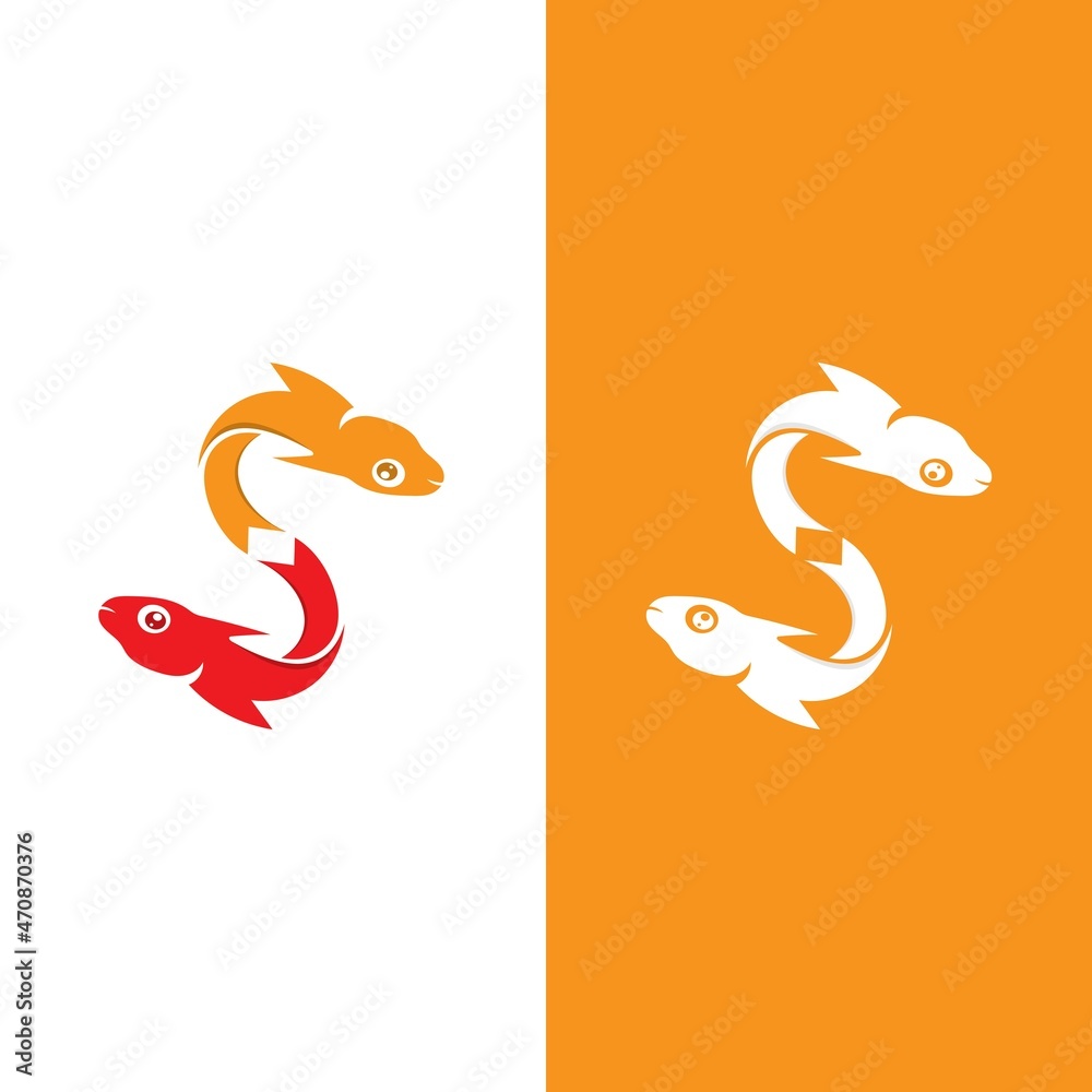 Fish logo template creative vector