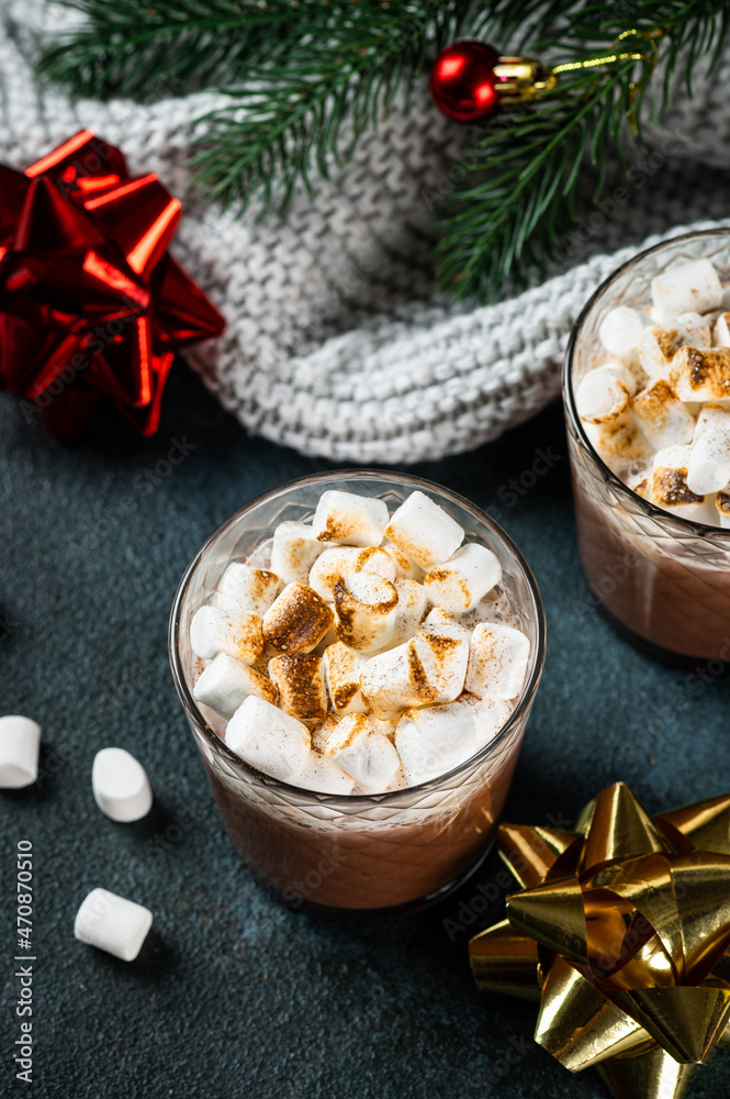 Christmas composition with homemade hot chocolate. Winter cocoa. New year drink. New year composition with cocoa. Cosy drink. Christmas composition with homemade hot chocolate. Winter cocoa. New year drink. New year composition with cocoa. Cosy drink.