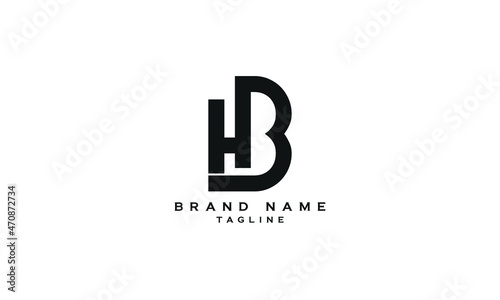 HB, BH, Abstract initial monogram letter alphabet logo design