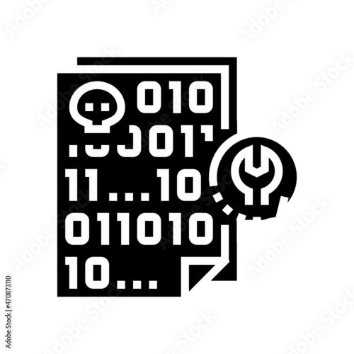 ransomware recovery services glyph icon vector. ransomware recovery services sign. isolated contour symbol black illustration