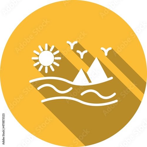 Desert Glyph Circle Vector Icon Design